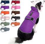 MIGOHI Reflective Dog Coat, Waterproof Winter Jacket, Fleece Lined, Small, Purple