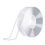 Ohayooz Clear Double Sided Mounting Tape Heavy Duty 10FT, Multipurpose Removable Sticky Extra Strong Adhesive Nano Tape Washable Waterproof for Home Office Outdoor Deco