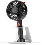 Sharper Image GO 4C Rechargeable Handheld Personal Fan with Charging Dock, Black