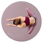 Navaris Round Yoga Mat - Large Non-Slip Thick Wide Exercise Mat - Rubber Yoga Pilates Meditation & Stretching Workout Skipping Mat - Easy-Wipe Surface - Mauve Shadow 120cm (47.2")