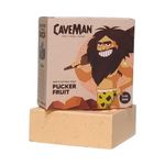 Caveman Men's Natural Soap - PUCKER FRUIT (180g): Moisturizing, Exfoliating, & Refreshing Bar Soap with Apricot & Cranberry Seed Scrub, Aloe Vera Extract and Citrus Essence