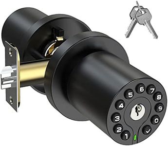 Keypad Door Knob with Key,Keyless Entry Door Lock, Code Locks Door Knob, Auto Lock,50 User Code,Easy to Install,for Home,Office,Hotel,Bedroom,Garage,No Deadbolt