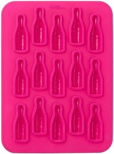 Wilton Wine Bottle Chocolate/Candy Mould, Silicone, Pink, 15 Holes