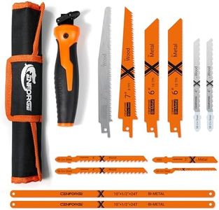 Cenforge 13-PC Multi Blades Hand Saw, Small Hacksaw, Mini HandSaw, Jab Saw, Small HandSaw for Wood, Drywall, Metel, Sheetrock, Plastic (with a Handle for Quick Blade Change)