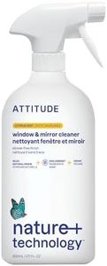 ATTITUDE Window and Mirror Cleaner, EWG Verified, Plant- and Mineral-Based Ingredients, Vegan and Cruelty-free Household Products, Citrus Zest, 800 mL