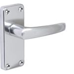 Designer Levers - Italian Style Straight Lever Door Handles - Polished Aluminium - 1 Pair - Latch Door Handle - Interior/Exterior Use - Short Latch