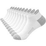 ILovDaisy Trainer Running Socks Womens 5 Pairs, White Ankle Sports Socks Women Cushioned Breathable Socks, Low Cut Athletic Socks for Ladies Girls 6-8