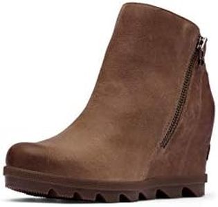 Sorel Womens Joan of Arctic Wedge II Zip Winter Waterproof Ankle Boots - Ash Brown - 12