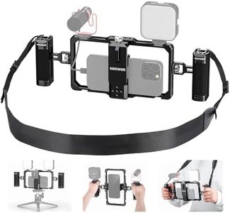 NEEWER Smartphone Video Rig with Neck Strap/Dual Handle/Lavalier Mic Clip Slot Compatible with SmallRig Video Recording Phone Cage Stabilizer for iPhone 15 Pro Max Galaxy S23 Pixel 8 Pro, PA009S