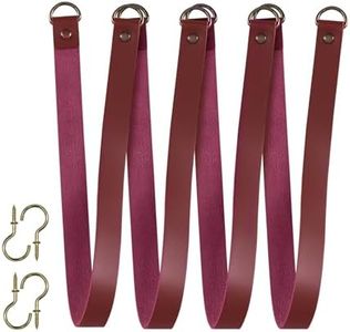 Home Queen Leather Curtain Tie Backs, Contemporary Drape Holdbacks Tiebacks for Living Room Dining Room, 4 Pack, Burgundy