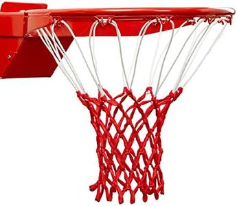 Premium Quality Professional Heavy Duty Basketball Net Replacement - All Weather Anti Whip,Fits Standard Indoor or Outdoor 12 Loops Rims12 Loops, Red&White, Professional Standard Size