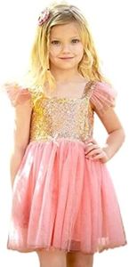 Birthday Dress for Little Girls Princess Ballerina Party, Pink, 6Y