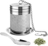 Memotoo Large Tea Infusers for Loose Tea, Extra Fine Mesh Large Tea Strainer for Spice Cooking, 304 Stainless Steel Tea with Extended Chain Hook for Teapot Cup