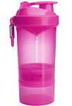 SmartShake Original 2GO Bottle, 20 oz Shaker Cup, Neon Pink