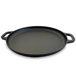 Thorness Black Cast Iron 14” Pizza Pan | Skillet for Cooking | Baking and Grilling | Long Lasting and Durable | Even Heating