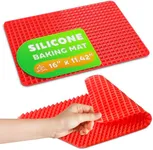 Non Stick Silicone Baking Mat Red Pyramid - 16x11'' Baking Sheets Non Stick Baking Mat Silicone Cooking Mat Pyramid Silicon Mat Microwave Bacon Mat - Non-Stick bbq Baking Mats Cooking Mats for Baking