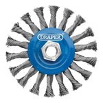 Draper 08058 Steel Twist-Knot Flat Wire Wheel Brush, 115mm, M14