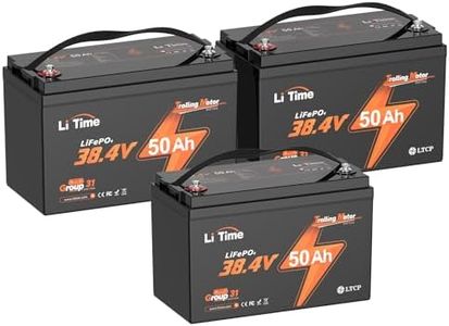 LiTime (3-PACK) 36V 55Ah TM LiFePO4 Battery, Low Temp Protection Deep Cycle Rechargeable Solar Battery, Built-in 55A BMS, Up to 15000 Cycles, Ideal for Trolling Motors, Boats, Marine, Solar