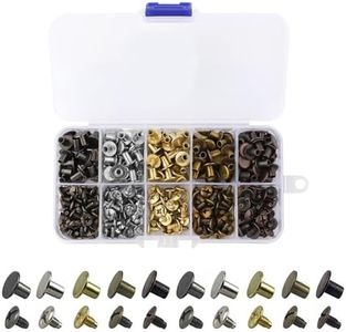 150 Set Rivetti a Vite Chicago, 8 mm Vite a Testa Piatta, Rivetti per Cuoio, Chicago Binding Viti, Vite Di Rilegatura Rivetti per la Decorazione in Pelle Fai da Te, Cinture, Libri, Album di Foto