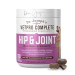 VetPro Complete Glucosamine for Dogs Hip & Joint Care - Maximum Strength Soft Chews with Chondroitin, MSM, Turmeric, Vitamin C, Omega 3 - Treats Hip Dysplasia, Arthritis, Pain - 120 Chicken Flavor