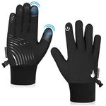 Winter Cycling Running Warm Gloves Men Women Touchscreen Thermal Windproof Anti Slip Driving Sports Outdoor Bike Gloves Hiking Ski Climbing Riding Walking (M, Black)