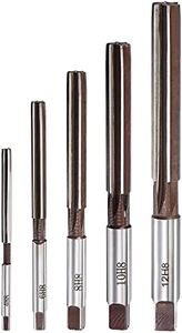 sourcing map Hand Reamers Set 4mm 6mm 8mm 10mm 12mm H8 Accuracy Alloy Tool Steel 6 Flutes Straight Shank Milling Cutter Tool 5pcs