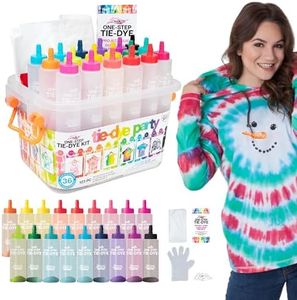 Tulip One-Step Tie-Dye Party, 18 Pre-Filled Bottles, Creative Group Activity, All-in-1 Fashion Design Kit, 1 Pack, Rainbow