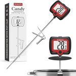 BOMATA 20cm Long Probe Candy Thermometer with Pot Clip, Rotating Display, High Accuracy Instant Read Digital Thermometer for Candles, Liquids, Cooking, Grilling and More…