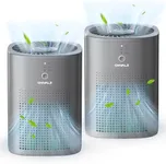 2 Pack CHIVALZ Air Purifiers for Bedroom, Air Purifiers for Home Bedroom, Quiet Air Cleaner with 24dB Sleep Mode, True HEPA Filter for Pet, Deep Grey