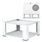 Laundry Pedestal for Washer and Dryer - Fit 27 and 28 Inch Washer and Dryer Stand Heavy Duty Steel 700lbs Capacity Universal Washing Machine Raiser 15.7'' Height White