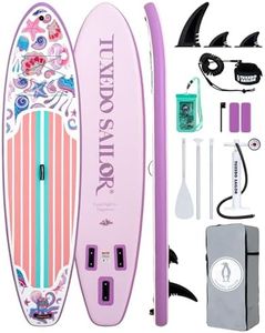 Tuxedo Sailor 11' Inflatable Stand Up Paddle Board with SUP Accessories, Anti-Slip EVA Deck and Large Fin, Paddle Boards for Adults & Youth of All Skill Levels