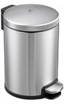 DOLPHY Stainless Steel 06L Pedal Bin With Plastic Bucket And Lid| Trash Can, Round Shape Dustbin For Home, Bathroom, Kitchen, Office, Restaurants.