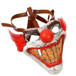 KJOCOS Scary Clown Mask Halloween Sweet Tooth Mask Creepy Evil Latex Masks Cosplay Props Costume for Adults (Red Clown Mask)