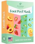 Plantifique Foot Peel Mask - Foot Mask Dermatologically Tested - Repair Heels & Removes Dry Dead Skin for Soft Baby Feet - Exfoliating Peel Mask for Hard Skin - Peeling (Mixed 4Pack)