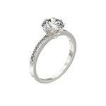 Aeon Jewellery Solitaire Engagement Ring - 925 Sterling Silver | Solitaire Set with 7mm Brilliant White Cubic Zirconia | Size M | Infinity Ring