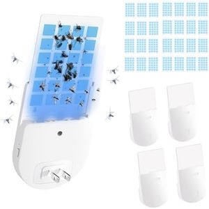 2 in 1 Flying Insect Traps Indoor 4 Trap and 80 Glue Cards, Plug-in Blue Light Gnat Traps, Fruit Fly Traps for House Indoors, Moth, Mosquito, Suitable for Every Part of The Home(AU Plug)