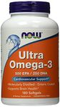 Now Foods Ultra Omega-3 500 EPA/250 DHA Softgels, 180 Softgels