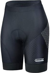 Souke Sports Womens Cycling Shorts 4D Padded Biking Bicycle Bike Half Pants with Wide Waistband