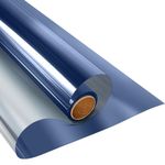 KESPEN Window Privacy Film Window Tint for Home Sun Blocking Static Cling One Way Mirror Tint Anti UV Reflective Film for Home and Office, Blue-Silver, 23.6 Inch X 6.5 Feet