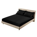 Lilysilk 19 Momme Seamless 100% Mulberry Silk Fitted Sheet, King, Black