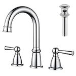 CREA Bathroom Faucet in Chorme, 2-Handle 3 Hole Bathroom Sink Faucet, Fit for 4inch and 8inch Sink with Pop UP Drain Stopper