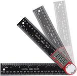 Digital Angle Finder Ruler, 7 Inch/200mm Protractor Angle Measure Tool 360° Inclinometer Goniometer with LCD Display for Woodworking Construction Repairing (Red)
