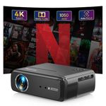 4K Projector with Streaming Apps, Netflix Licensed 1050 ANSI Smart Projector with Wifi and Bluetooth Android TV 11, Google Play, HDR, Dolby Audio, NFC, Auto Focus for Home Theater, Indoor, Bedroom