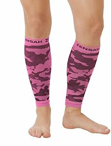 Zensah Camo Compression Leg Sleeves - Running Leg Sleeves - Shin Splints - Leg Sleeves for Basketball, Running, Jogging, Working Out, Tennis, Travel - Reduce Leg Cramping, unisex-adult, 6056, Magenta, Small