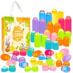 PARSUP 144Pcs 2.36" Painted Multicolorful Iridescent Easter Eggs for Kids Basket Bag Stuffers Fillers, Easter Hunt Game, Toys Filling Treats and Easter Theme Party Favor