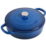 Crock-Pot Crock Pot Artisan Enameled Cast Iron Braiser W/Lid, 5 Quart, Sapphire Blue