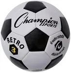 Champion Sports Retro Soccer Ball, Size 3 Black/White