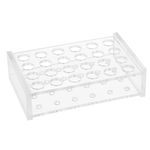 OLYCRAFT 24 Sockets Acrylic Clear Test Tube Rack Transparent Acrylic Test Holder Rack Centrifuge Tube Holder Labortory Display Stands for 1.5ml 2ml Test Tubes Chemistry Laboratory - Hole: 11mm 5mm