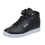 Fila Men's Everyday Sport Athletic Casual High-top Vulc 13 Mid Lace Up Sneaker Shoes, Black/Black/White, 8 UK