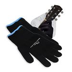 Musician’s Practice Glove - 2-Pack Gloves Man and Woman Wear, Fit Both Hands, Music Instrument & Guitar Accessories, M, Black